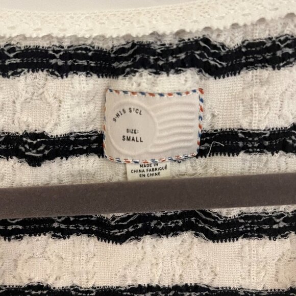 Anthropologie Postage Stamp Top Striped Tunic blue white S - Picture 3 of 7